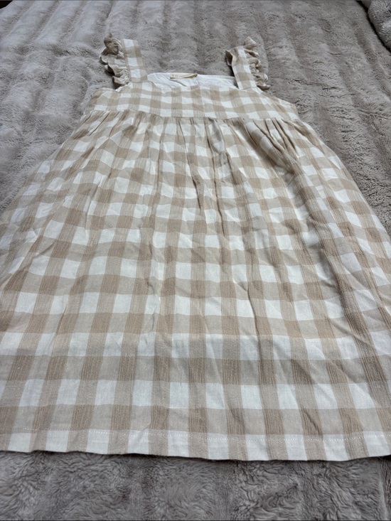 By Together Dresses & Skirts - By Together Beige and White Gingham Maxi Dress